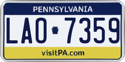 PA license plate LAO7359