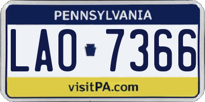 PA license plate LAO7366