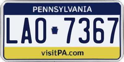 PA license plate LAO7367