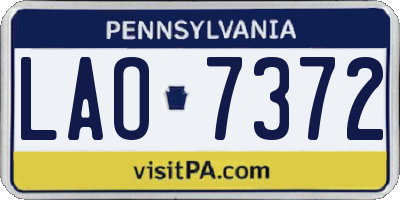 PA license plate LAO7372