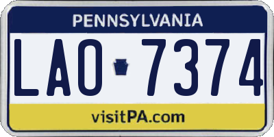 PA license plate LAO7374