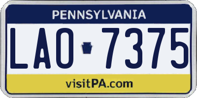 PA license plate LAO7375