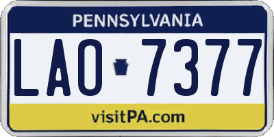 PA license plate LAO7377