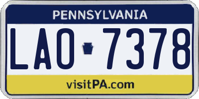 PA license plate LAO7378
