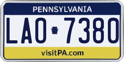 PA license plate LAO7380