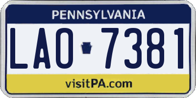 PA license plate LAO7381