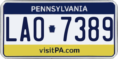 PA license plate LAO7389