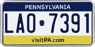 PA license plate LAO7391