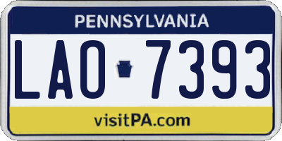 PA license plate LAO7393