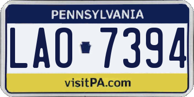 PA license plate LAO7394