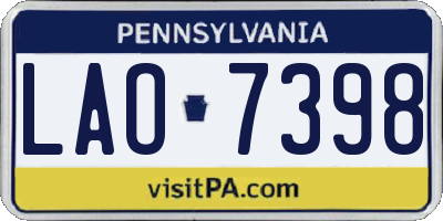 PA license plate LAO7398