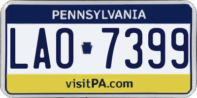 PA license plate LAO7399