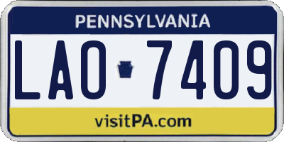 PA license plate LAO7409