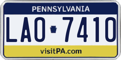 PA license plate LAO7410