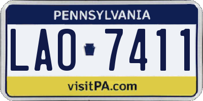 PA license plate LAO7411