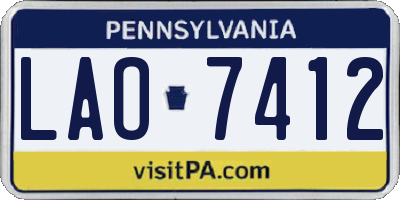 PA license plate LAO7412