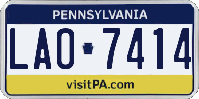 PA license plate LAO7414