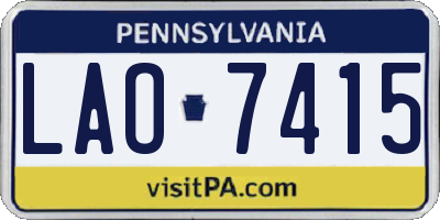 PA license plate LAO7415