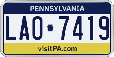 PA license plate LAO7419