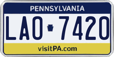 PA license plate LAO7420