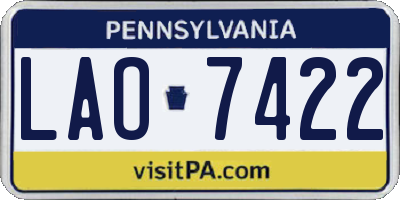 PA license plate LAO7422