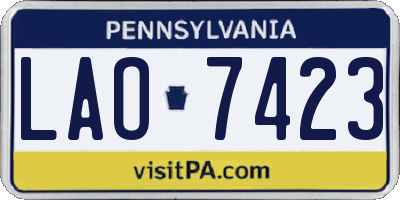 PA license plate LAO7423
