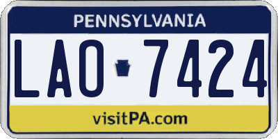 PA license plate LAO7424