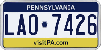 PA license plate LAO7426