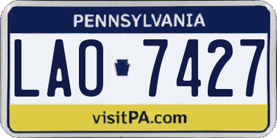 PA license plate LAO7427
