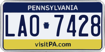 PA license plate LAO7428