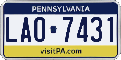PA license plate LAO7431