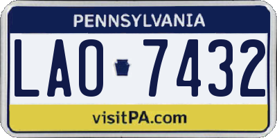 PA license plate LAO7432