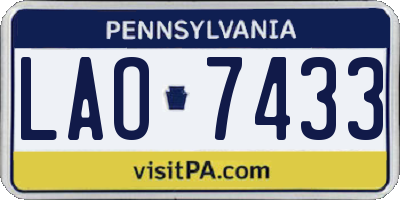 PA license plate LAO7433