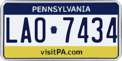 PA license plate LAO7434