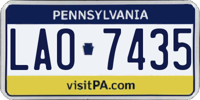 PA license plate LAO7435