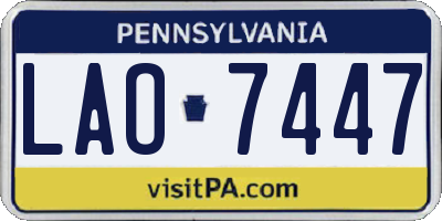 PA license plate LAO7447