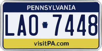 PA license plate LAO7448