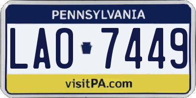 PA license plate LAO7449