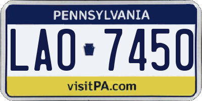 PA license plate LAO7450