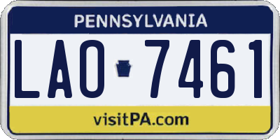 PA license plate LAO7461