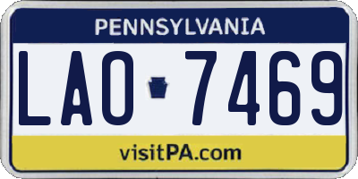 PA license plate LAO7469