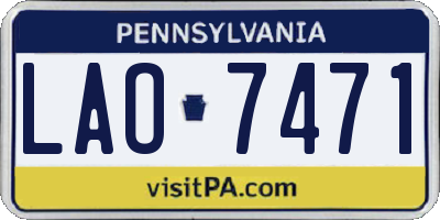 PA license plate LAO7471
