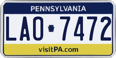 PA license plate LAO7472