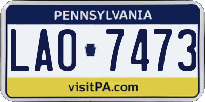 PA license plate LAO7473