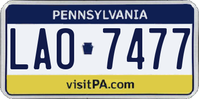 PA license plate LAO7477