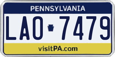 PA license plate LAO7479