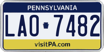 PA license plate LAO7482