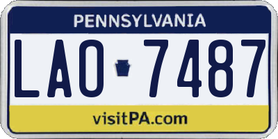 PA license plate LAO7487