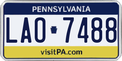 PA license plate LAO7488