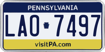 PA license plate LAO7497